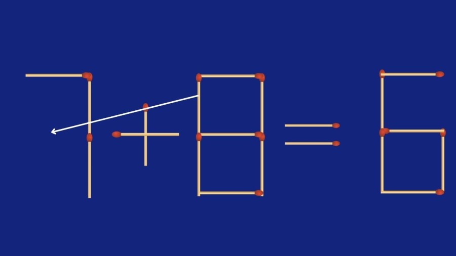 Déplacez 2 allumettes pour corriger l'équation 7+8=6 Matchstick Puzzle | Casse-tête