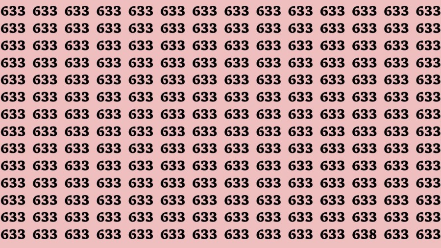 Test cérébral d'observation : si vous avez des yeux perçants, trouvez le nombre 633 parmi 638 en 20 secondes