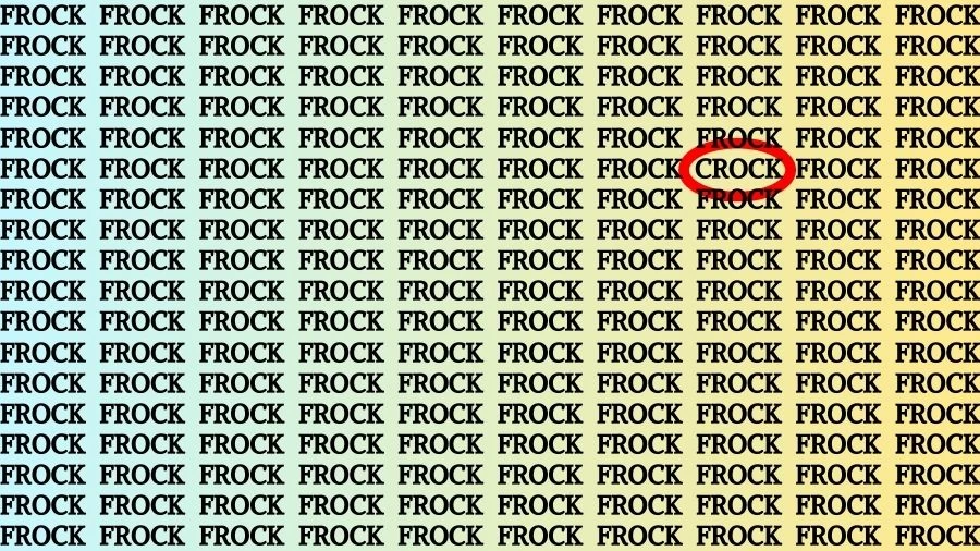 Test visuel d'observation : si vous avez des yeux d'aigle, trouvez le mot Crock en 13 secondes.