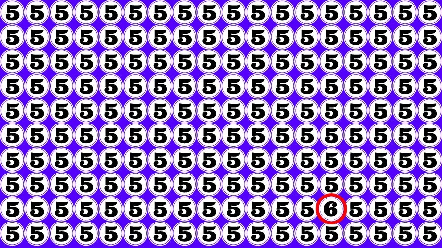 Test visuel : Si vous avez une vision 50/50 Trouvez le chiffre 6 parmi 5 en 15 secondes
