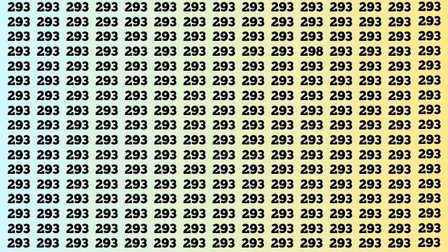 Test visuel d'observation : Si vous avez des yeux perçants, trouvez le nombre 298 parmi 293 en 20 secondes.