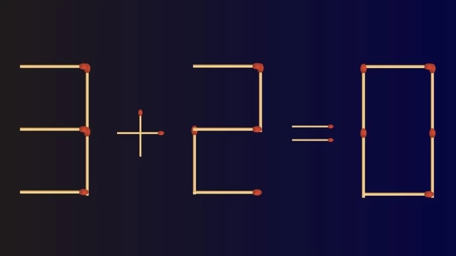 Casse-tête : 3+2=0 Déplacez 2 bâtons pour corriger l'équation | Puzzles d'allumettes
